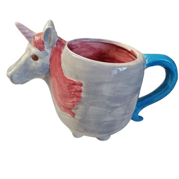 LOT of 2 Unicorn Coffee Mugs New White Rainbow - Picture 3 of 3